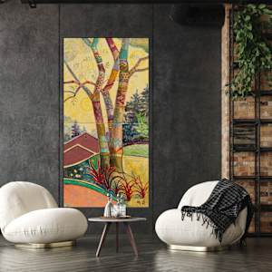 Fantasy Trees by Elena Turgeneva  Image: Whimsical Abstract Landscape