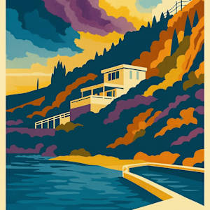 Bathing Pools from the Sea digital illustration by michelle, Image 1.
