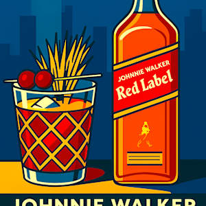 Johnnie Walker Red Label digital illustration by michelle