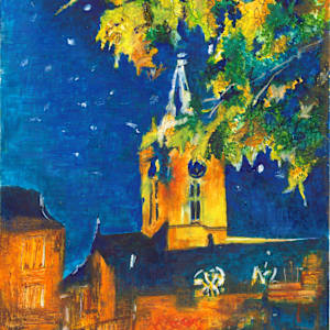 Town church at Night by michelle, Image 1.