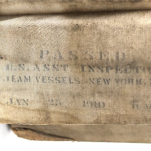 S.S. New York Lifebelt  Image: Detail of authority stamp