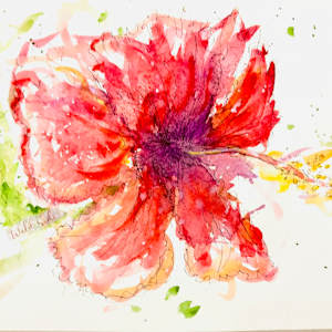 Red Hibiscus by Debbie  Farquharson