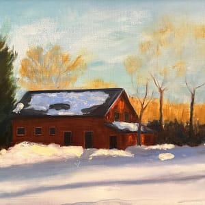 Red Barn in Snow, Red Hook, NY by Elizabeth Ryan Swartz
