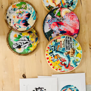 Collection at Calicoastal by Cristina Sayers  Image: 10’’x10’’ on round wood canvas, unframed, 12’’x12’’ on round wood canvas 