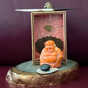 Coral Buddha Altar by Cynthia Shaw