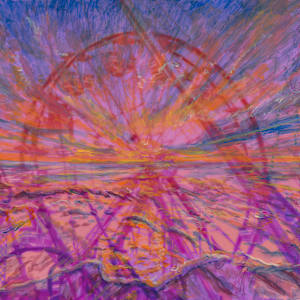 Sunset ferris wheel by Kate Brogdon