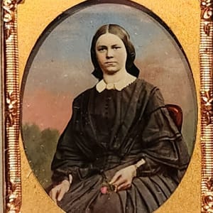 English womand with rose