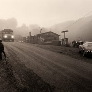 School Bus in Morning Fog by Robert Amberg