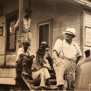 Plantation Overseer and Field Hands, Mississippi Delta, 1936 by Dorothea Lang