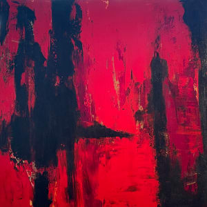 Red Sky at Night 48 x 48 by Sandra chu 