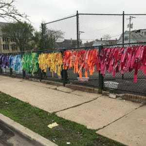 Flag Fence Progressive Community Art Project | Chicago Waldorf School by Dana Major 