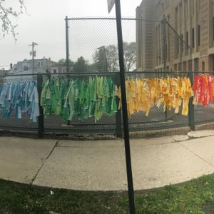 Flag Fence Progressive Community Art Project | Chicago Waldorf School by Dana Major 