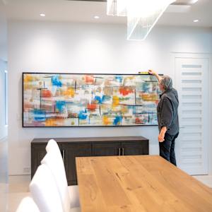 Installation - Two Paintings.  Pinecrest Florida 