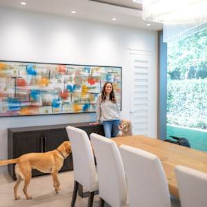 Installation - Two Paintings.  Pinecrest Florida 