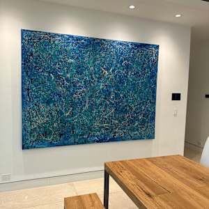 Installation - Two Paintings.  Pinecrest Florida 