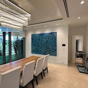 Installation - Two Paintings.  Pinecrest Florida 