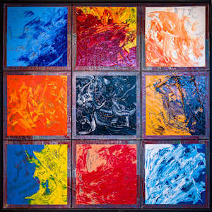 Chromatic Constellation: A Grid of Gesture and Color by Ritu Raj, Image 1.