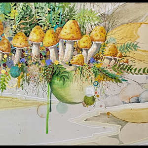 Moonlit Mushrooms by Debra Sue Solecki