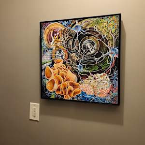 Connected: When you listen to too much Paul Stamets while painting by Debra Sue Solecki 