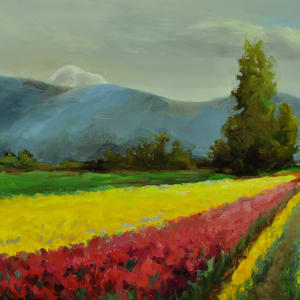 Snowy Mount Baker over Tulips by Rosie Brouse Fine Art