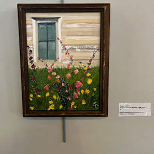 Hollyhocks in the Morning Light by Shelley Crouch 