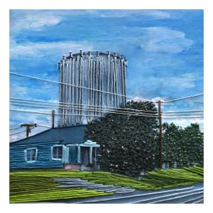 Blue House and Water Tower by Irmgard Geul, Image 1.