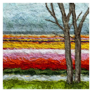 Tulip Fields behind the Trees by Irmgard Geul