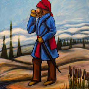 In the Beginning-Pierre (Triptych Panel 3) by Nathalie Bertin