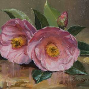 Pink Camellias by Reginald (Reg) CAMPBELL