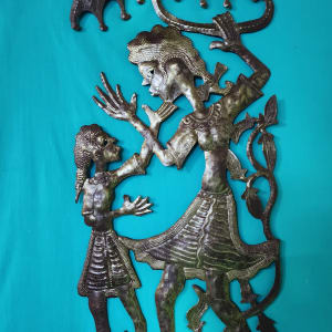 Woman and Child with Umbrella by Jean Sylvestre