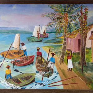 Boats Dragging A Net by Nicolas Dreux