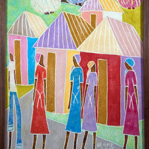 A Gathering In Front of Houses by Hilome Jose