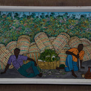 Two Men With Long Baskets by Philippe Vieux