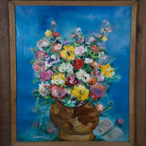 Brown Vase of Flowers by Karole Andre