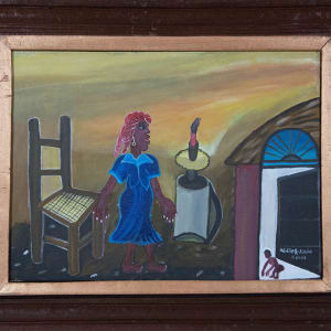 Woman in a Blue Chair with a Chair by Agathe Aladin