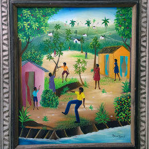 Coastal Village Scene by Harvey Normil