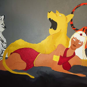 Divines & Felines by Sarah Quildon  Image: Ruby: A stone of passion, protection, and prosperity, symbolizing the sun and imbued with an intense life force that wards off negativity and psychic attacks. It is believed to promote healing by improving blood circulation, detoxifying the body, and treating fevers and infectious diseases.