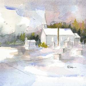 Winter Twin Churches by Robert Yonke 