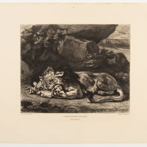 Lion devorant un Lapin by Gustave-Marie Greux