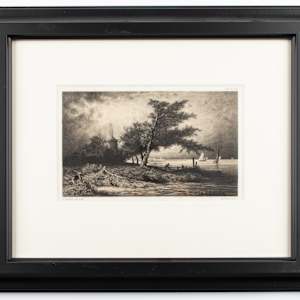Bord de la Meuse a Zwindrect (Hollande) by Auguste Anastasi