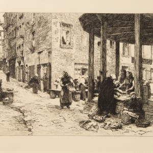 Fish Market at St. Malo by Leon Augustin L' hermitte  Image: Leon Augustin L'hermitte, Fish Market at St. Malo, undated (19th century)