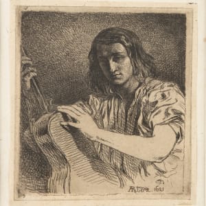 Joueur de Guitarre (Guitar Player - Self Portrait) by Charles-Emile Jacque  Image: Charles-Emile Jacque -After Jose de Ribera, Joueur de Guitarre (Guitar Player - Self Portrait), 1846