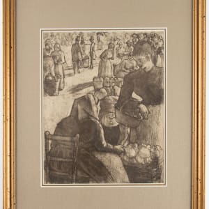 Marche aux Legumes, a Pointoise (Vegetable-Market at Pointoise) by Cammille Pissarro