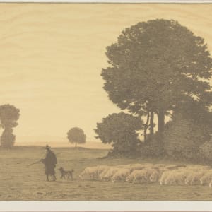 Hirte mit Schafherde (Shepherd and Flock) by Hans Richard von Volkmann  Image: Hans Richard von Volkmann, Hirte mit Schafherde (Shepherd and Flock), 1909