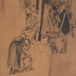 Peasant Woman Chopping Wood by Louis Adolphe Hervier  Image: Louis Adolphe Hervier, Peasant Woman Chopping Wood, undated