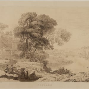 Paysage - Les bords de l'Aino by Charles-Francois Daubigny  Image: Charles-Francois Daubigny -After Claude le Lorrain, Paysage - Les bords de l'Aino, 19th century