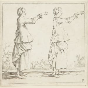 Paysanne (Two peasant women, in profile) by Jacques Callot  Image: Jacques Callot, Paysanne (Two peasant women, in profile), 1621