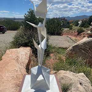 Crane Unfolding garden size by Kevin Box Studio