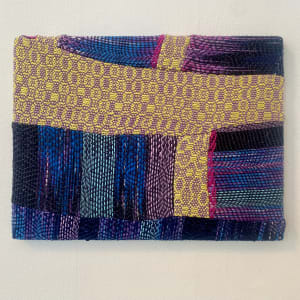 Purple yellow stretched weaving 4 by Perry Gross