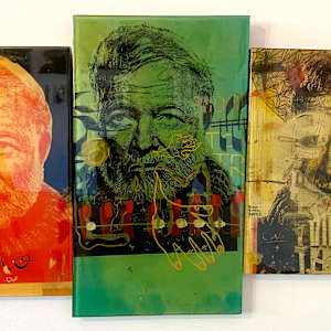Ernest Hemmingway Triptych by Dylan Tellesen